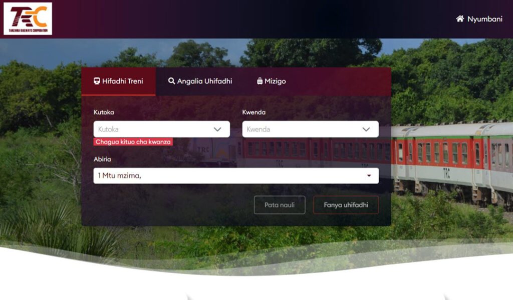 Jinsi Ya kukata Tiketi Ya Treni ya SGR  Mtandaoni (eticketing.trc.co.tz)