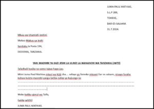 Fahamu Jinsi ya kuandika Barua ya Maombi ya kazi JWTZ (Jeshi la Wananchi Tanzania ,Tumekuwekea Muundo na mfano wa Barua