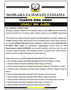 Vituo vya Kufanyia Usaili TRA Mamlaka ya Mapato Tanzania Interview Venue 2025
