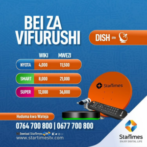 Bei Mpya za Vifurushi vya StarTimes  (Dish Packages)