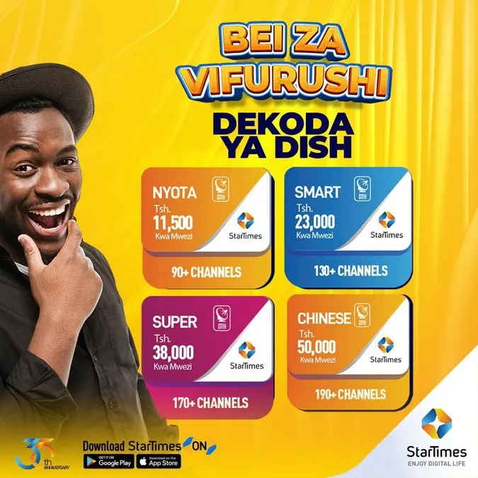 Bei ya Vifurushi vya Startimes kwa (Siku, Wiki na Mwezi)