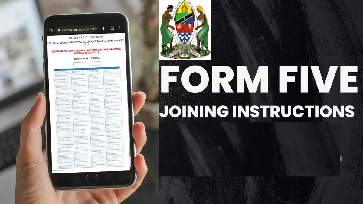 Fomu za Kujiunga Na Shule Kidato Cha Tano 2025 /2026