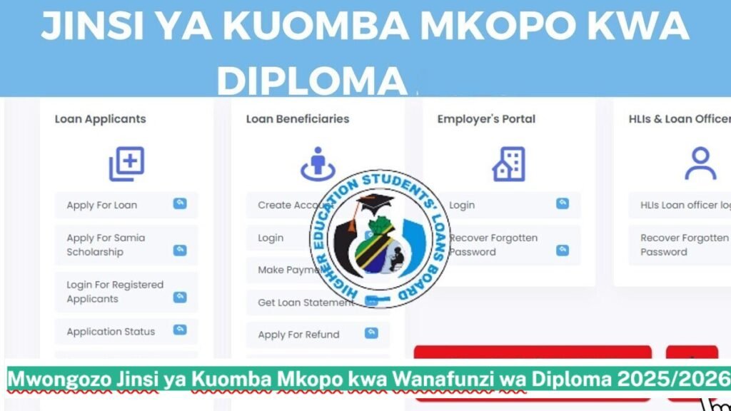 Mwongozo Jinsi ya Kuomba Mkopo kwa Wanafunzi wa Diploma 2025/2026