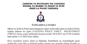 Majina ya Walioitwa kwenye Usaili Jeshi la Polisi Tanzania 2025 PDF