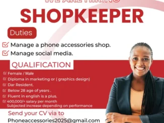 Nafasi za kazi kuuza Duka la Vifaa vya Simu DSM 2026