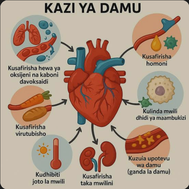 kazi ya damu mwilini ni nini