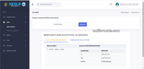 HESLB Jinsi Ya Kuangalia Allocation ya Mkopo wako Wa chuo kupitia SIPA Account 2025