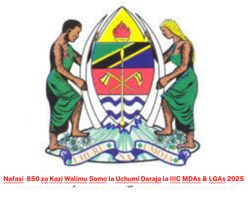 Nafasi 850 za Kazi Walimu Somo la Uchumi Daraja la IIIC MDAs & LGAs 2025 Nafasi 850 za Kazi Walimu Somo la Uchumi Daraja la IIIC MDAs & LGAs 2025