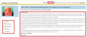 City College of Health and Allied Science(CCOHAS) Amis login